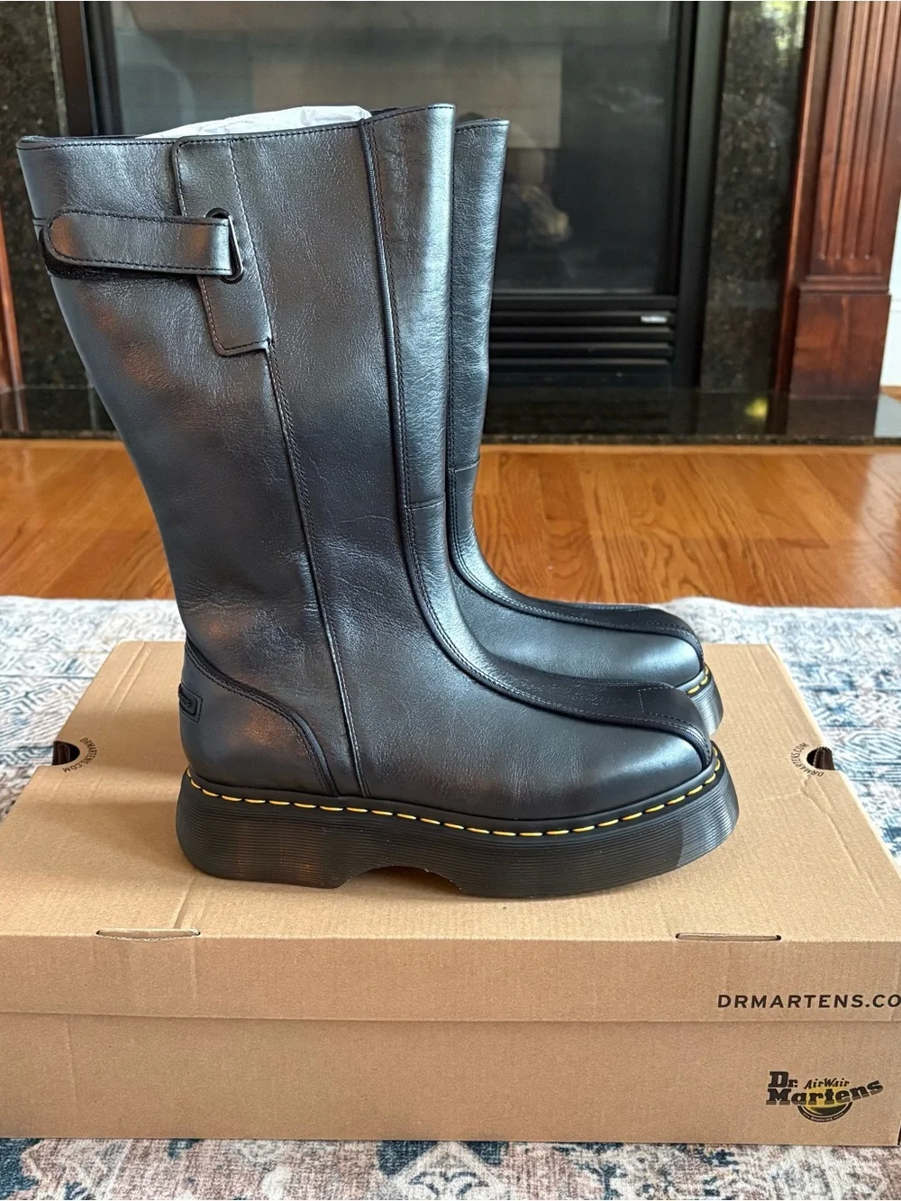 Dr. Martens BUZZ HI Black Tall Platform Boots
